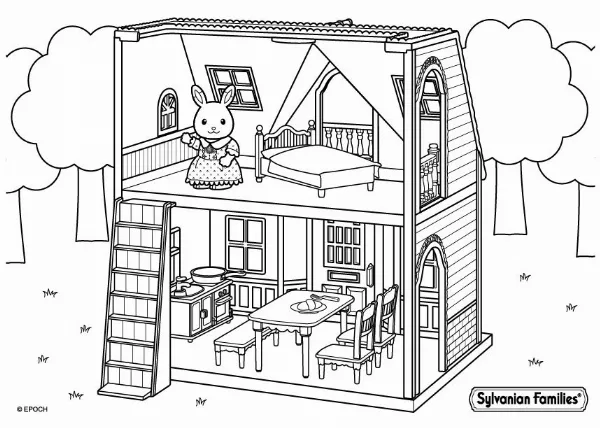 Sylvanian Families Cosy Cottage Colouring Sheet